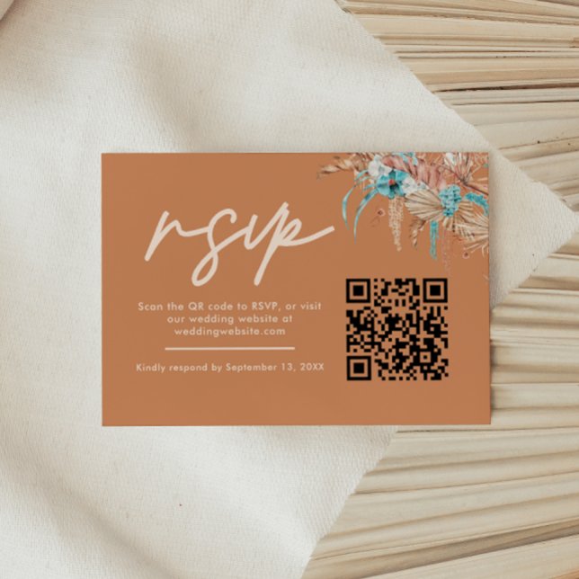 Code QR de réponse pour un mariage bohème moderne  (Créateur téléchargé)