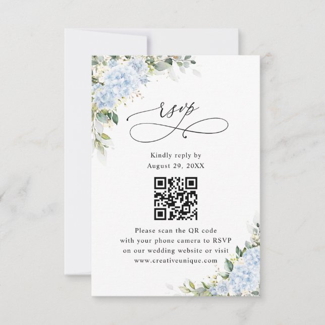 Code QR de réponse pour un site web de mariage ave (Devant)