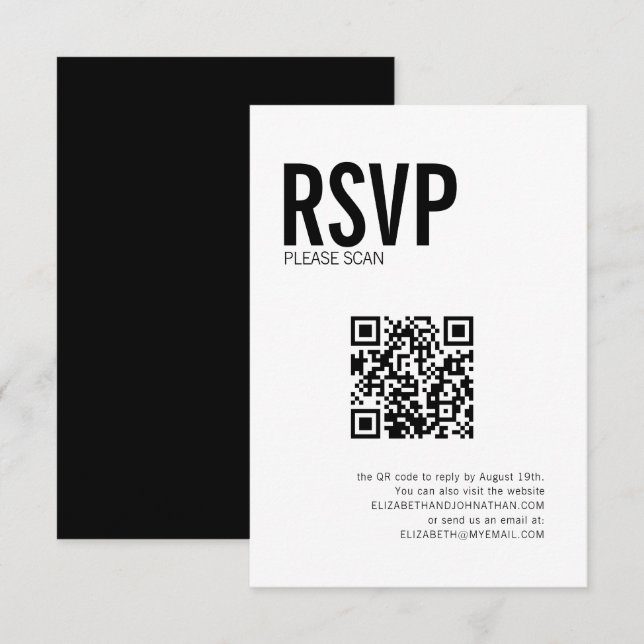 Code QR de réponse RSVP pour un site web de mariag (Devant / Derrière)