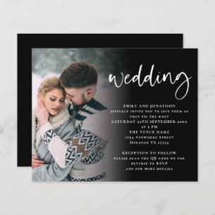 Code QR de script budgétaire Invitation noir blanc