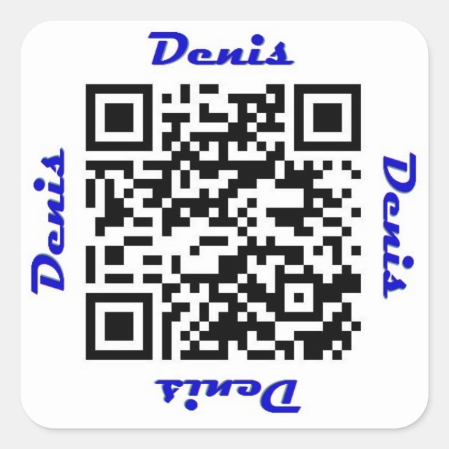 Code QR Denis Sticker de NOM personnalisé (Devant)