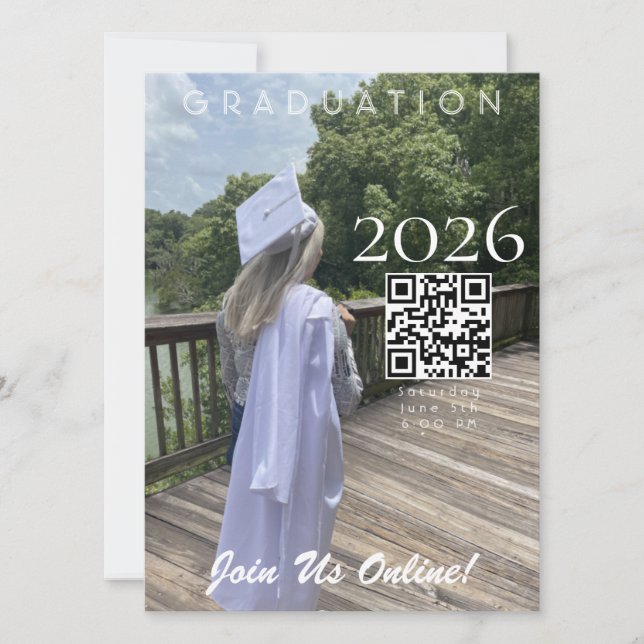 Code QR d'invitation en ligne pour la remise des d (Devant)