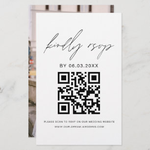 Code QR du budget photo RSVP minimaliste Mariage