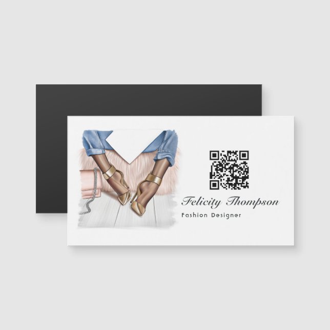 Code QR du concepteur de mode rose (Devant / Derrière)