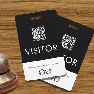 Code QR du logo de l'entreprise Badge de visiteur
