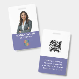 Code QR du logo de photo personnalisé Badge d'iden