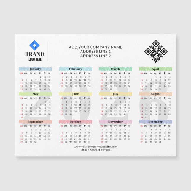 Code QR du logo du calendrier 2026 Promo d'entrepr (Devant)