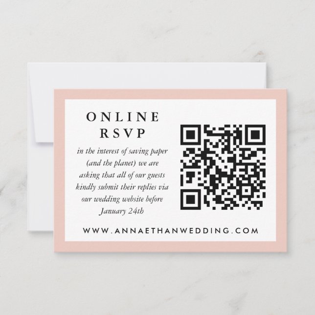 Code QR du Mariage de trame de fond noir Carte RSV (Devant)