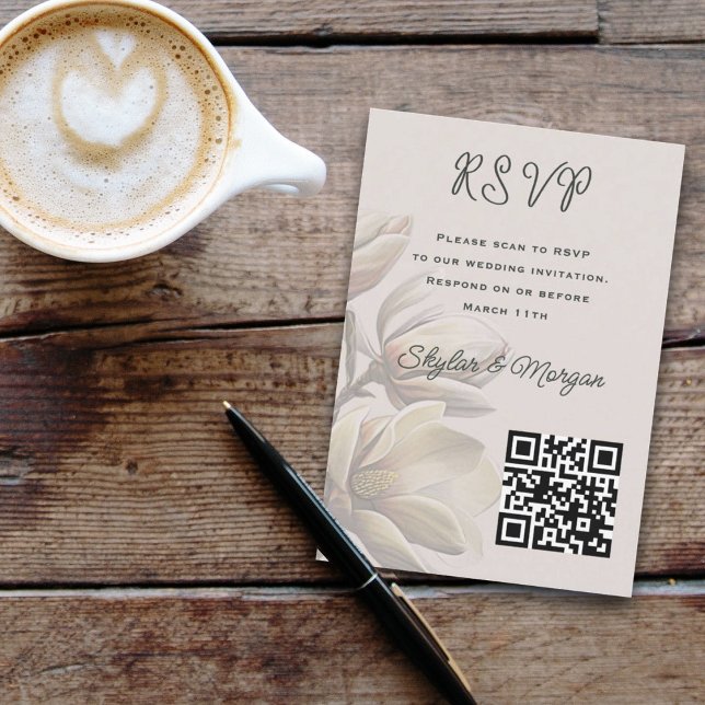 Code QR du Mariage Magnolia Sud Cartes RSVP (Créateur téléchargé)