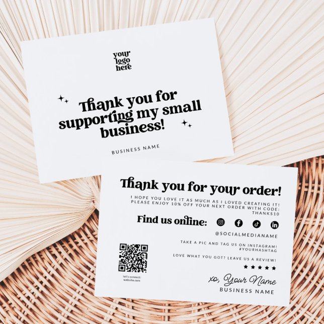 Code QR du Merci Super d'entreprise rétroactif (Retro Business Thank You Card with QR Code)
