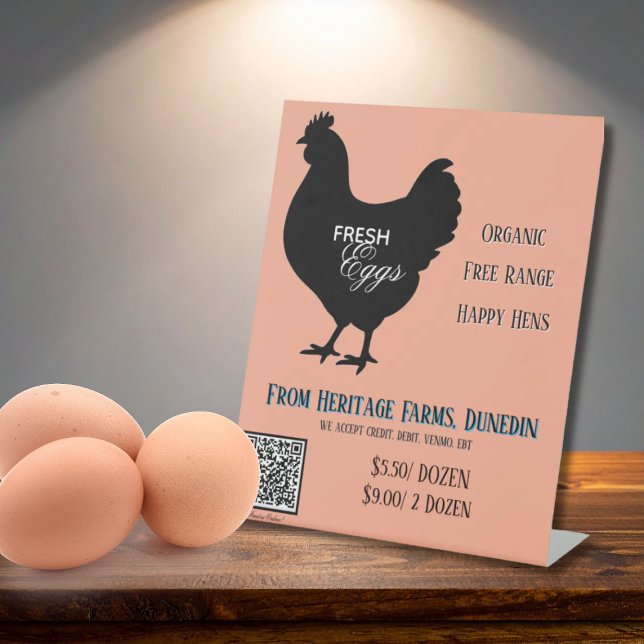 Code QR du panneau du marché des agriculteurs œufs (Créateur téléchargé)