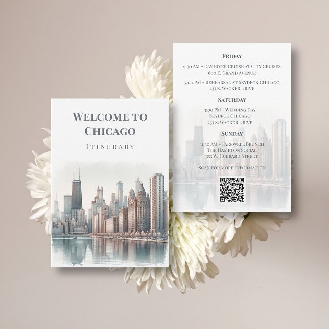 Code QR du programme de mariage sur la skyline de  (Créateur téléchargé)