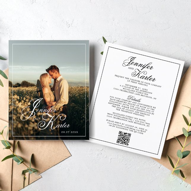 Code QR Élégant BUDGET Tout en un Mariage photo (Créateur téléchargé)