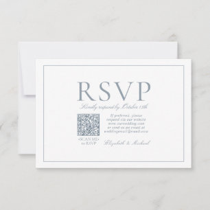 Code QR élégant Dusty Bleu Classic Script RSVP
