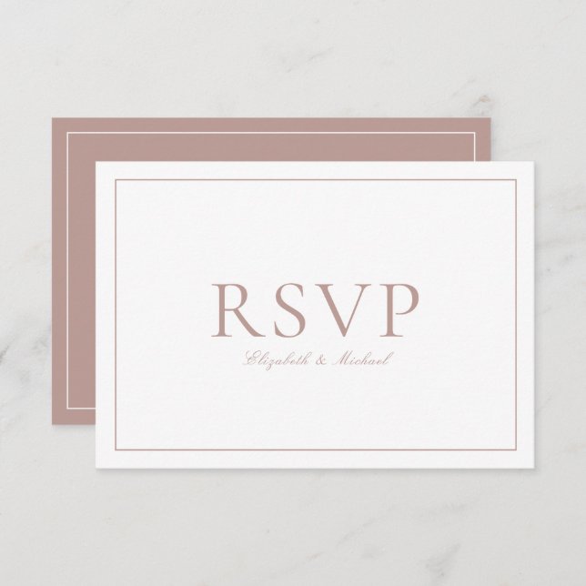Code QR Elegant Dusty Rose Monogramme Mariage RSVP (Devant / Derrière)