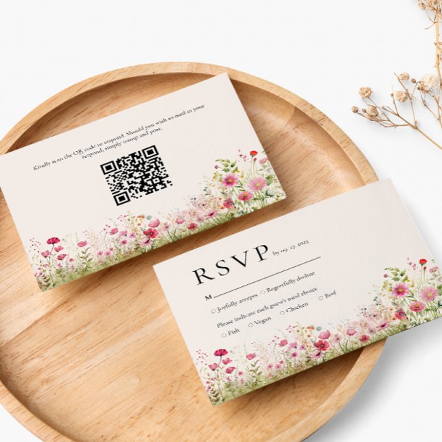 Code QR en ligne de réponse pour mariage botanique (Créateur téléchargé)