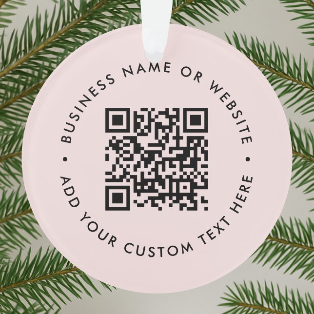Code QR | Entreprise moderne Blush Pink Noël (Créateur téléchargé)