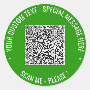 Code QR et Autocollant Texte Personnalisé Vos Coul