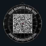 Code QR et Cible de flechettes de texte personnali<br><div class="desc">Couleurs et polices personnalisées - Cible de flechettes avec votre code QR et votre texte personnalisé Professionnel Nom professionnel Site Web Promotional Company Dartboards / Cadeau - Ajouter votre code QR - Image ou logo / Nom - Entreprise / Site Web ou E-mail ou Téléphone - Coordonnées / Adresse -...</div>