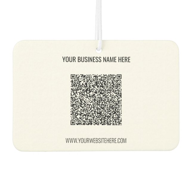 Code QR et désodorisant pour voiture avec texte pe (Devant)