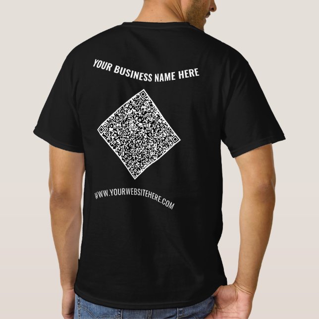 Code QR et Modèle T-Shirt d'affaires texte personn (Dos)