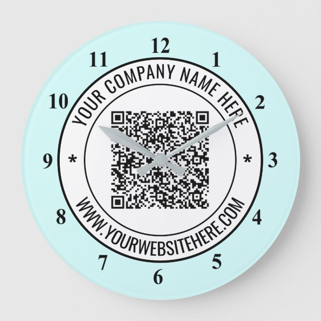 Code QR et texte personnalisé Votre horloge promot (Recto)