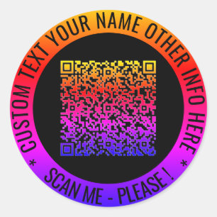Code QR et texte personnalisé Votre Sticker person