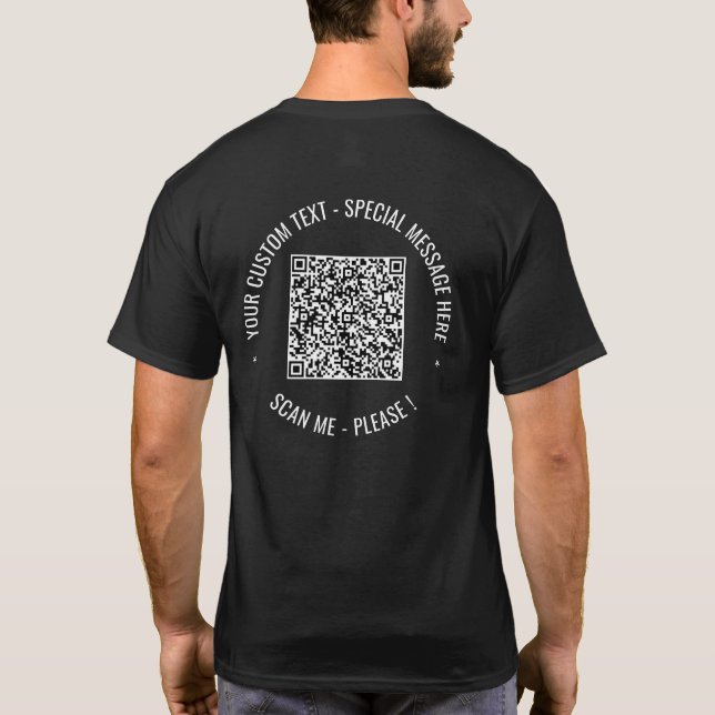 Code QR et texte personnalisé Votre T-shirt promot (Dos)