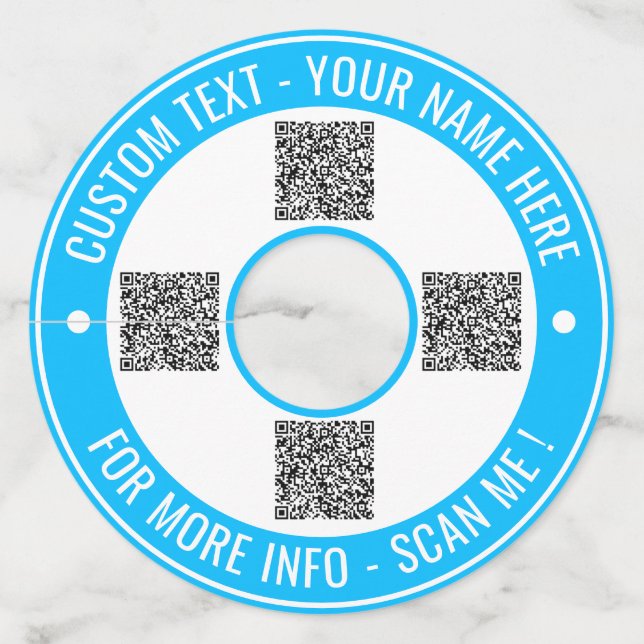 Code QR et Verre de vin personnalisé Étiquette vos (Dos)