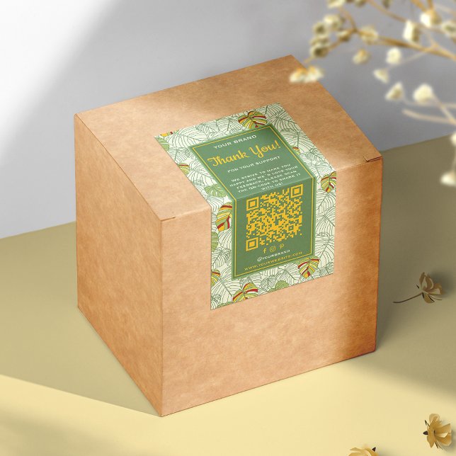 Code QR Étiquette de boîte de Merci commercial tro (Créateur téléchargé)