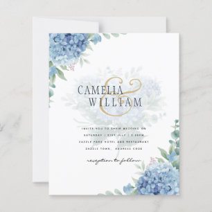 Code QR Faire-part de mariage Blue Hydrangea