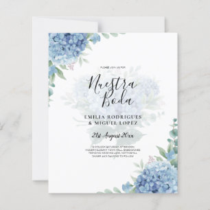 Code QR Faire-part de mariage Blue Hydrangea