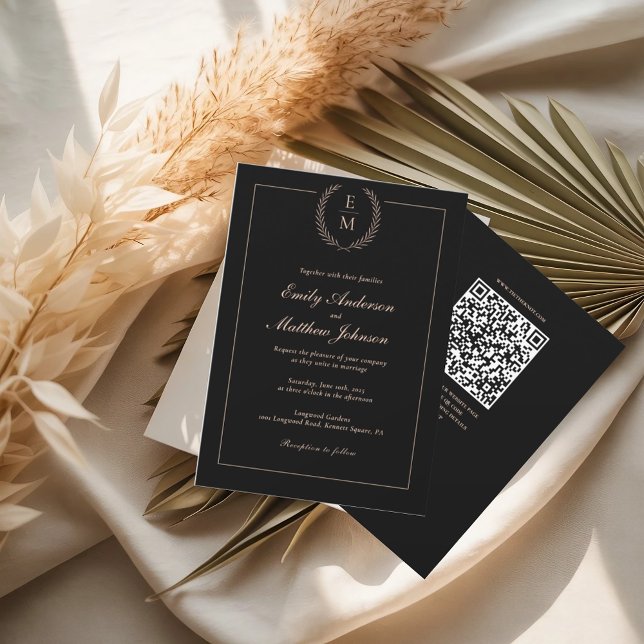 Code QR Faire-part de mariage noir (Créateur téléchargé)