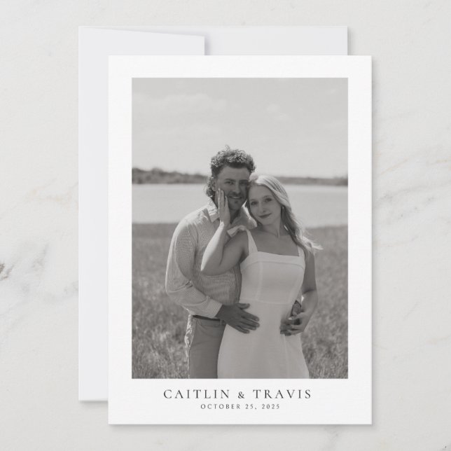 Code QR Faire-part de mariage simple sur dossier (Devant)