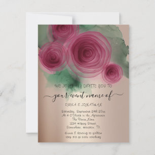 Code QR floral budgétaire Rose Gold Marsala Vert