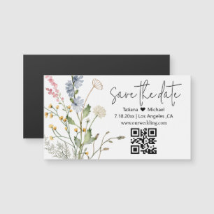 code qr floral minimal enregistrer l'aimant de dat