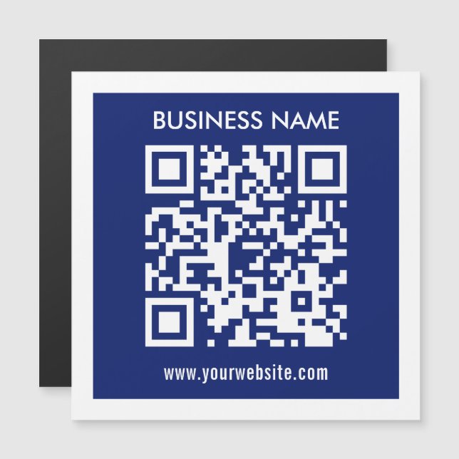 Code QR (généré instantanément) modifiable | Bleu  (Devant / Derrière)