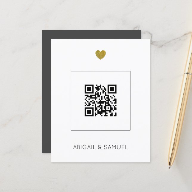 Code QR gris foncé du budget en un seul Mariage (Devant/Arrière en situation)