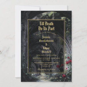 Code QR Invitation de Mariage Gothique Roses Tout