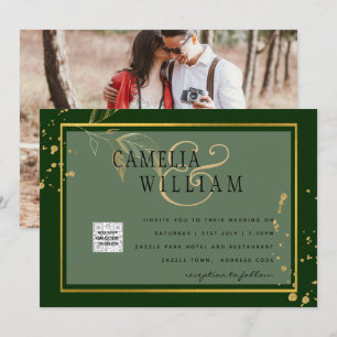 Code QR Invitation Mariage Photo Chic Économisez l