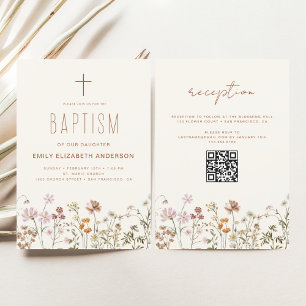 Code QR Jardin de baptême de fleurs sauvages en fl