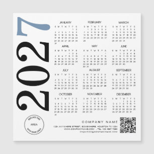 Code QR Logo Calendrier 2027 Bleu Noir Entreprise