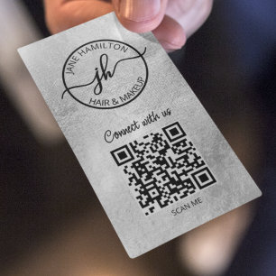 Code QR Logo d'entreprise Carte de visite en argen