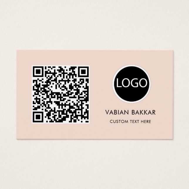 Code QR Logo d'entreprise Noir Carte de visite mod (Devant)