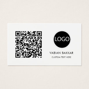 Code QR Logo d'entreprise Noir carte de visite mod