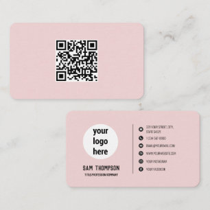 Code QR Logo d'entreprise rose Carte de visite min