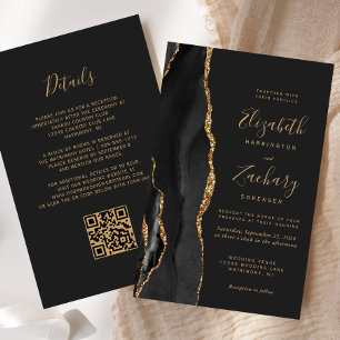 Code QR Mariage Agate Noir Budget