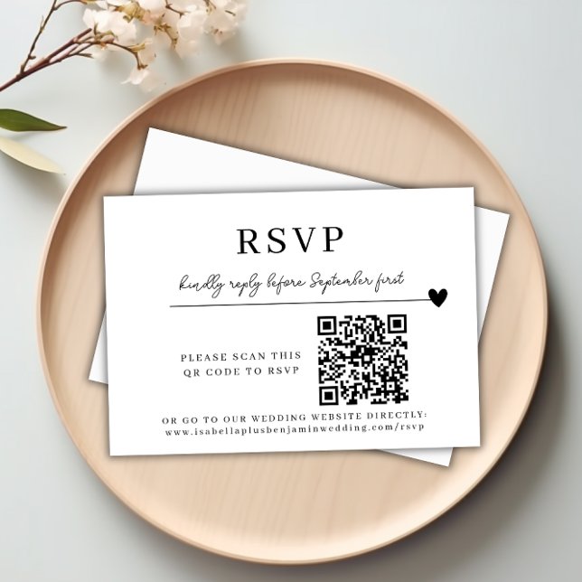 Code QR mariage Carte RSVP minimaliste moderne (Wedding QR Code Modern Minimalist RSVP Card)