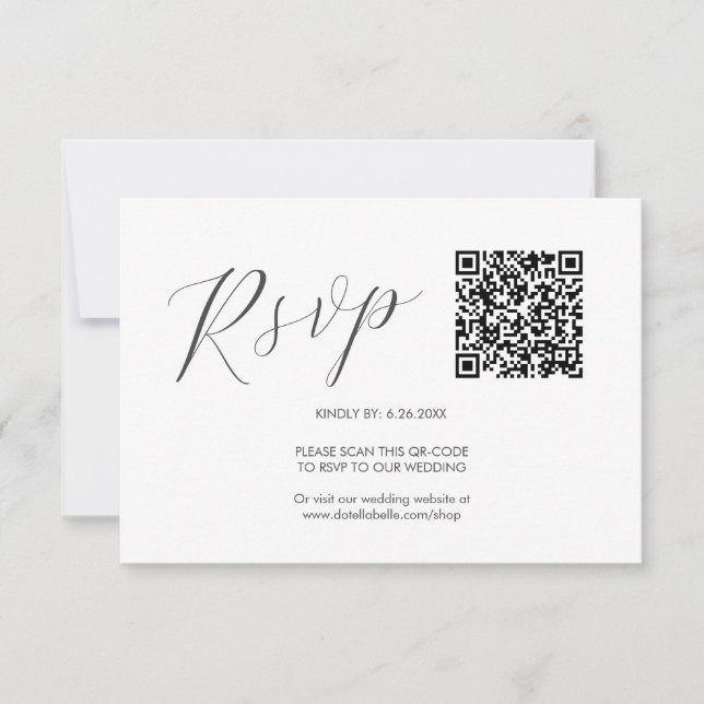 Code QR Mariage Cartes RSVP simples (Devant)