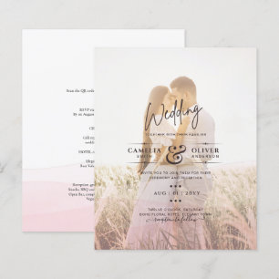 Code QR Mariage de superposition photo Ombre rose